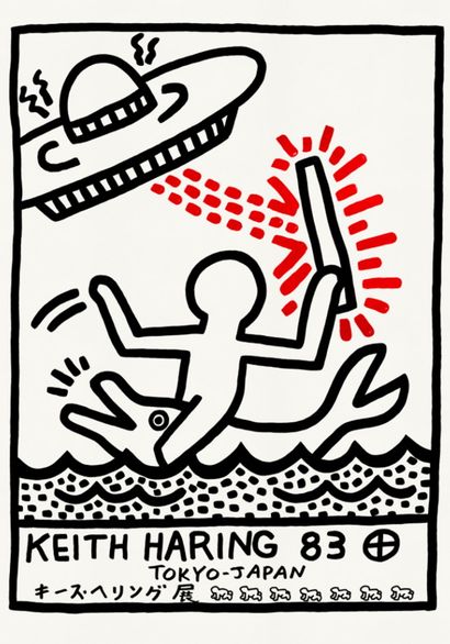Keith Haring (d'après), Affiche Tokyo, 1983...