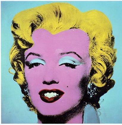 null Marilyn Blue, d'après Andy Warhol, lithographie imprimée sur papier Beaux Arts,...