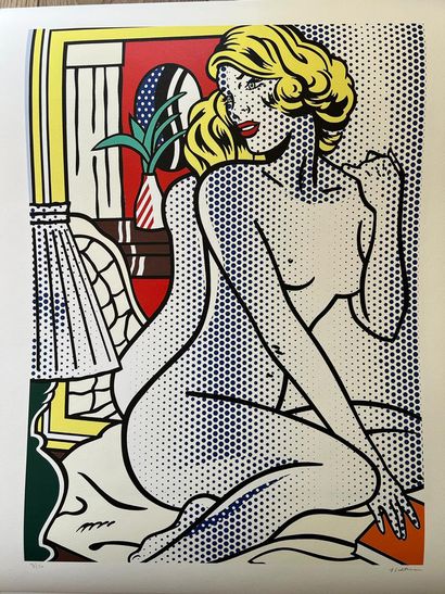 null Blue Nude, after Roy Lichtenstein, lithograph printed on Beaux Arts paper, Size...