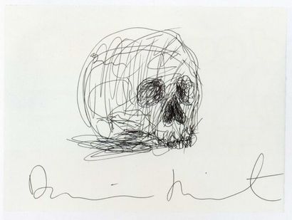 Skull black&white, Print d'après Damien Hirst,...