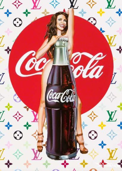 null Coca Cola, BrainRoy / d'après Murakami, Finition verre acrylique print, encadré...