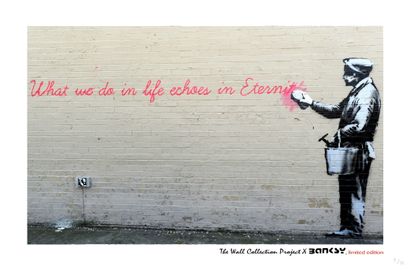 null Banksy (d'après)

What we do in life, The Wall Edition x Banksy after, visual...