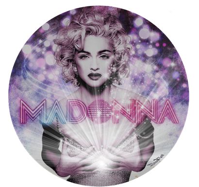 Madonna paillettes, BrainRoy, Finition verre...