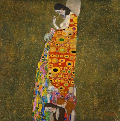 null L'espoir (1907), Print, d'après Gustav Klimt, Épreuve en couleur signée sur...
