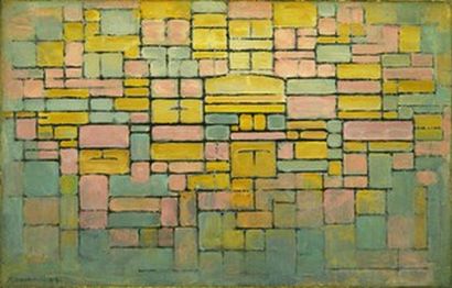 null Composition n°5 (1914), Print, d'après Piet Mondrian, Épreuve en couleur signée...