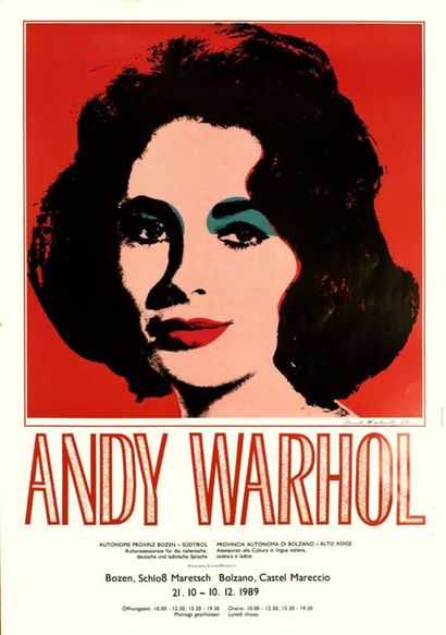 Andy Warhol (d'après) 1989, Papier Affiche,...