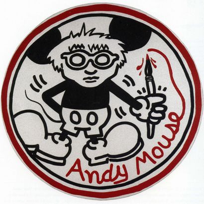 Andy Mouse Rond, Print, d'après Keith Haring,...