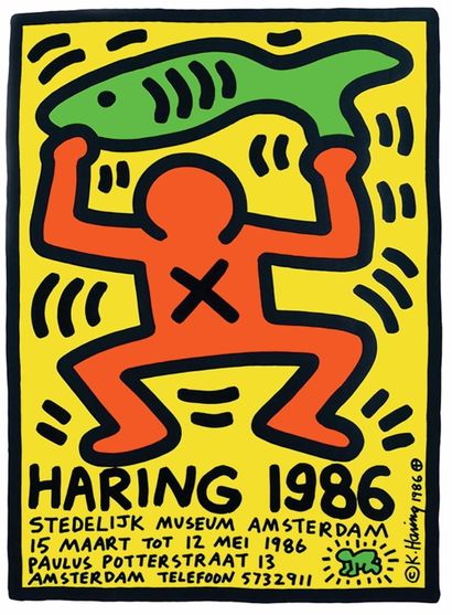 Keith Haring (d'après), Affiche Amsterdam...