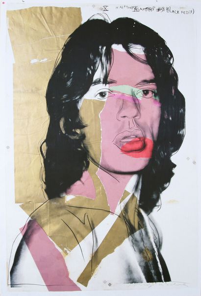 null Andy Warhol (d'après) Mick Jagger, Papier Affiche, Dimension 56x84 cm, 5ex
