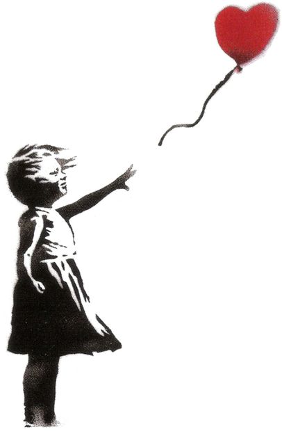 null Girl with a Balloon , Print d'après Banksy (after), épreuve en couleur, signé...