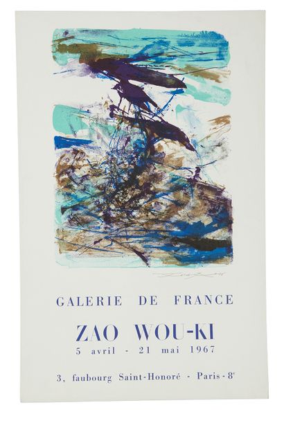 Zao Wou Ki (d'après), Affiche Paris Galerie...