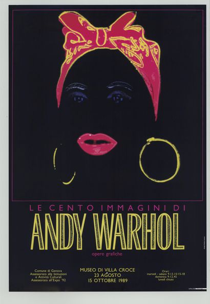 null Andy Warhol (d'après)

Affiche Cento Immagin Museo di villa Croce 

Dimensions:...