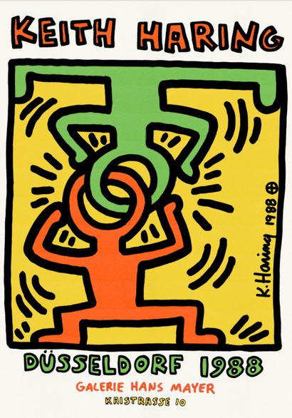 Keith Haring (d'après), Affiche Dusseldorf...