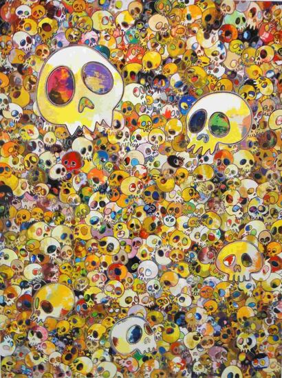 null Skulls, Print d'après Takashi Murakami, épreuve en couleur, signé sur papier...