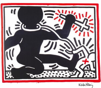 Cross Figure, Print, d'après Keith Haring,...