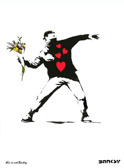 Flower Bomber Hearts, Banksy / This is not...