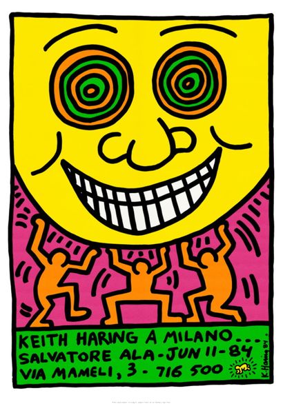 Keith Haring (d'après), Affiche Milano 1984...