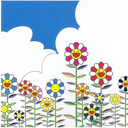 null Flowers 2, Print d'après Takashi Murakami, épreuve en couleur, signé sur papier...