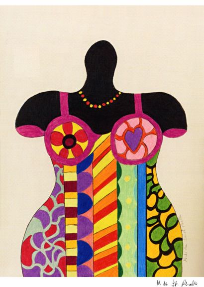 null Buste Femme, Print, d'après Niki de Saint Phalle, Épreuve en couleur signée...