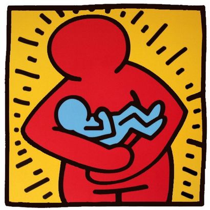 null SinTitulo, Print, after Keith Haring, Color print signed on Arches paper in...