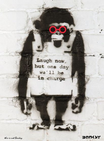 Monkey Eyeglasses, Banksy / This is not Banksy,...