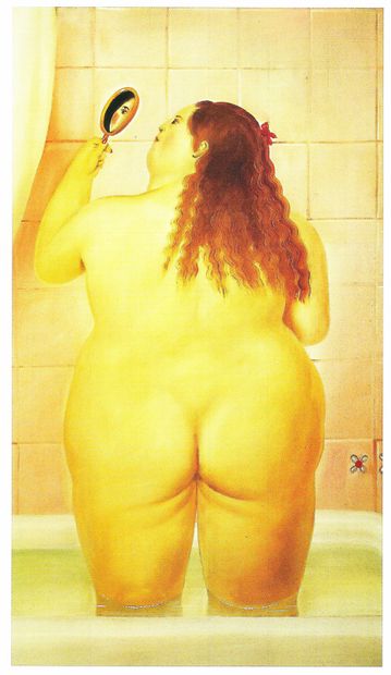 null Le Bain, Print d'après Fernando Botero, épreuve en couleur, signé sur papier...