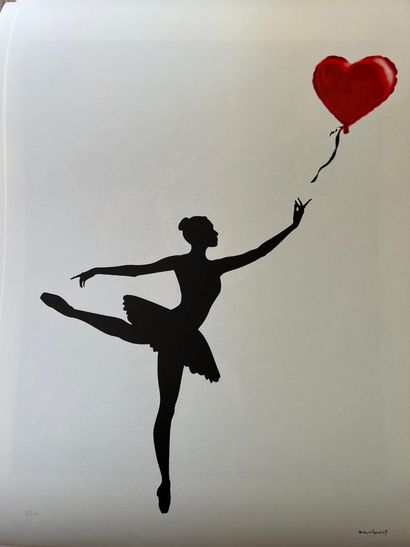 Ballerine, d'après Banksy, Lithographie imprimée...