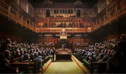 Parliament devolved, Print d'après Banksy...