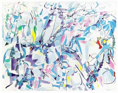 null Pastels (1957), Print, after André Lanskoy, Color print signed on Arches paper...