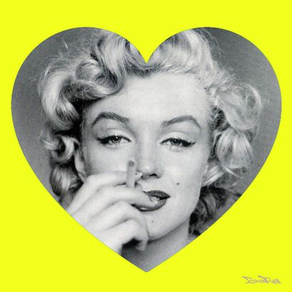 Marilyn Cœur jaune, BrainRoy, Finition verre...