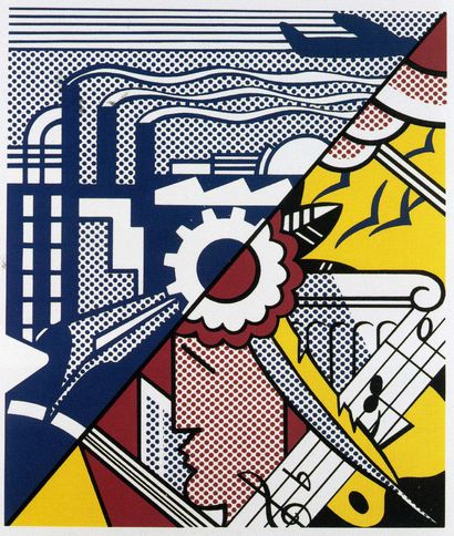 null American industry (1969), Print d'après Roy Lichtenstein, épreuve en couleur,...