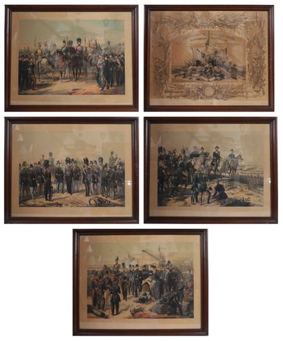 HENDRICKS (1817-1899) 
Ensemble de 5 lithographies,...