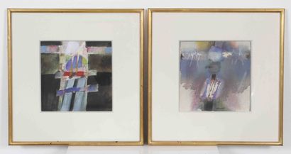 null Henri Kraus (born in 1943) 
Painter from Luxembourg 
Pair of watercolors signed...