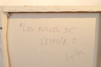 null Frank Jons (né en 1964) 
Les Bulles de l’Espoir, 2008 
Acrylique sur toile 
Signé...