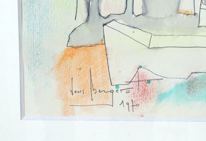 null Louis Bergerot (1927 1981) 
Technique mixte sur papier 
Signée et datée 1970...