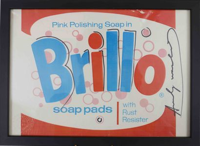 null Andy Warhol (after) 
Offset label "Brillo" enhanced with felt pen and signed...