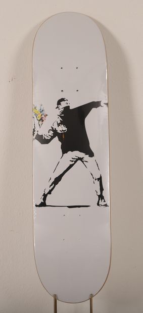 null Planche de skateboard - Banksy (d'aprés) "flower bomber" 
BRANDALISM - Medicom...
