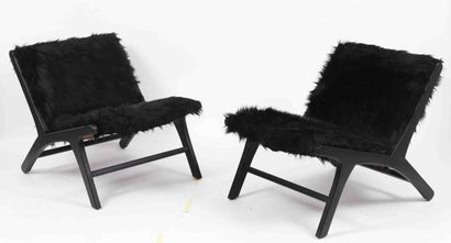 null Olivier DE SCHRIJVER (Born in 1958) 
Belgian designer 
Pair of armchairs model...