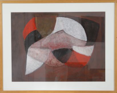 null SCHROBILTGEN Paul (1923-1980) 
Artiste peintre belge. 
Huile sur papier, encadrée...