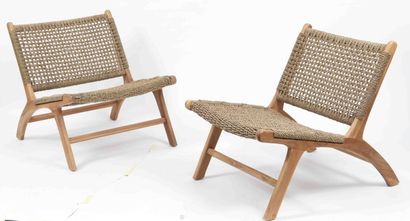 null Olivier DE SCHRIJVER (Né en 1958) 
Designer belge 
Paire de fauteuils "Los Angeles"...