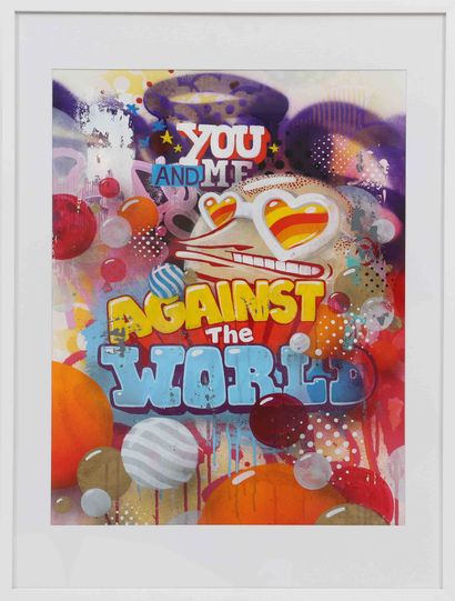 null "You & Me against the World" de Sumo (né en 1976) 
Artiste peintre luxembourgeois...