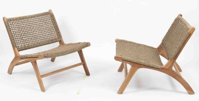 null Olivier DE SCHRIJVER (Né en 1958) 
Designer belge 
Paire de fauteuils "Los Angeles"...