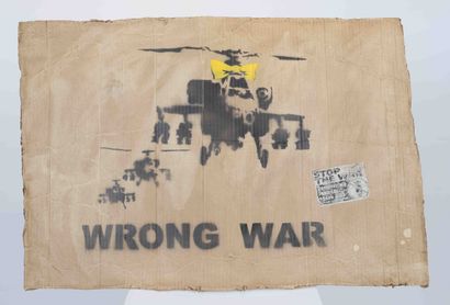 Banksy Attr - Wrong War 
Rare aérosol et...