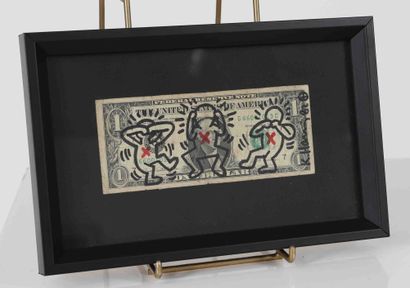 null Keith Haring (1958-1990) after 
Original black felt pen drawing on a genuine...