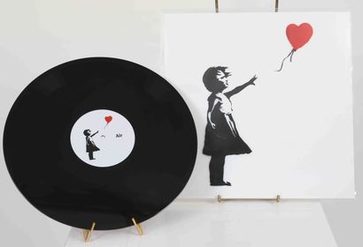 null Banksy (d'après) 
Vinyle "Love is in the air" 
Impression offset sur pochette...