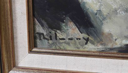 null Jean-Pierre THILMANY (1904-1996) 
« Hauts fourneaux » 
Huile sur toile, signée...