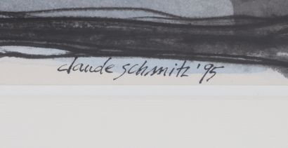 null Claude Schmitz (né en 1972) 
Gouache, signée et datée en bas à droite, 1995....
