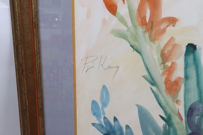 null Franz PRIKING (1929-1979) 
"Bouquet de fleurs" 
Aquarelle, signée dans l'oeuvre....