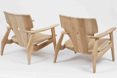 null Olivier DE SCHRIJVER (Born in 1958) 
Belgian designer 
Pair of ZEN armchair...