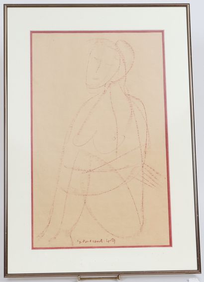 Solange Bertrand (1913-2011) 
Pencil drawing...
